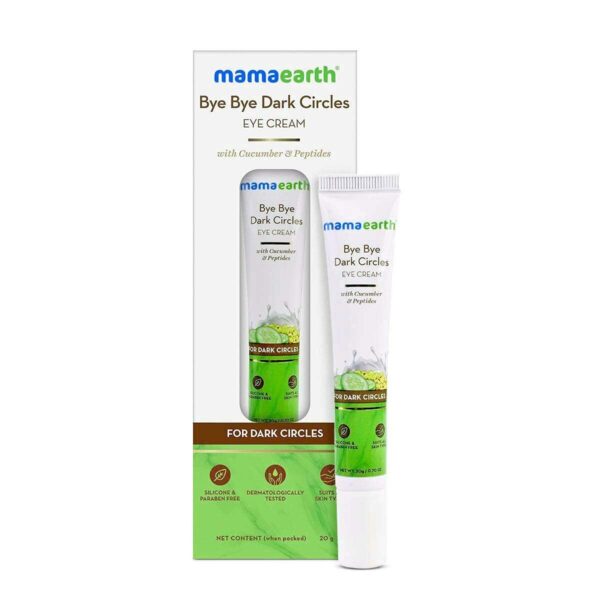 Mamaearth Bye Bye Dark Circles, Under Eye Cream for Dark Circles, with Cucumber & Peptides - 20ml, for All skin type